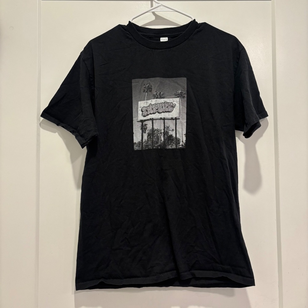 Empyre Mens Graphic T-Shirt Black Palm Tree Billboard Streetwear Size M